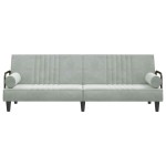 vidaXL Canapea extensibilă cu cotiere, gri deschis, catifea vidaXL Canapea extensibilă cu cotiere, gri deschis, catifea