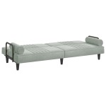 vidaXL Canapea extensibilă cu cotiere, gri deschis, catifea vidaXL Canapea extensibilă cu cotiere, gri deschis, catifea