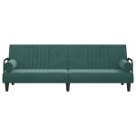 vidaXL Canapea extensibilă cu cotiere, verde închis, catifea