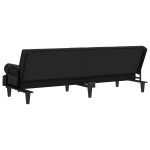 vidaXL Canapea extensibilă cu cotiere, negru, catifea