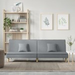 vidaXL Canapea extensibilă, gri deschis, material textil vidaXL Canapea extensibilă, gri deschis, material textil