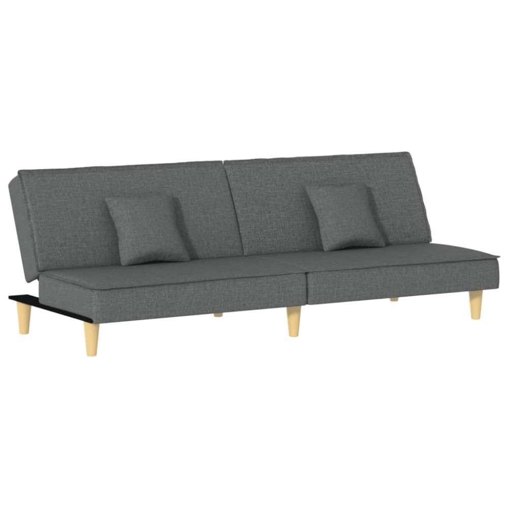 vidaXL Canapea extensibilă, gri închis, material textil