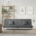 vidaXL Canapea extensibilă, gri închis, material textil