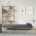 vidaXL Canapea extensibilă, gri închis, material textil