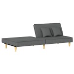 vidaXL Canapea extensibilă, gri închis, material textil