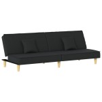 vidaXL Canapea extensibilă, negru, material textil vidaXL Canapea extensibilă, negru, material textil