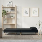 vidaXL Canapea extensibilă, negru, material textil vidaXL Canapea extensibilă, negru, material textil