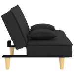 vidaXL Canapea extensibilă, negru, material textil vidaXL Canapea extensibilă, negru, material textil