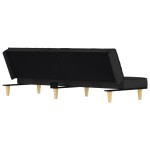 vidaXL Canapea extensibilă, negru, material textil vidaXL Canapea extensibilă, negru, material textil