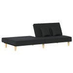 vidaXL Canapea extensibilă, negru, material textil vidaXL Canapea extensibilă, negru, material textil