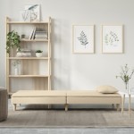 vidaXL Canapea extensibilă, crem, material textil vidaXL Canapea extensibilă, crem, material textil