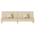 vidaXL Canapea extensibilă, crem, material textil vidaXL Canapea extensibilă, crem, material textil