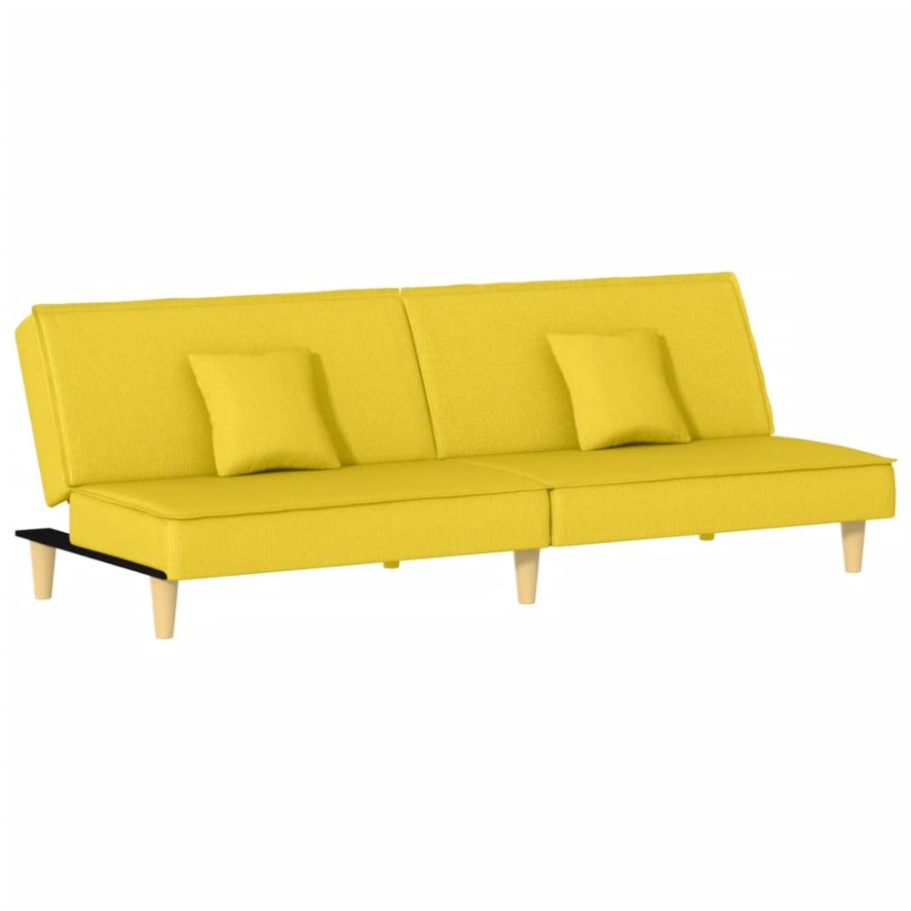 vidaXL Canapea extensibilă, galben deschis, material textil