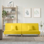 vidaXL Canapea extensibilă, galben deschis, material textil vidaXL Canapea extensibilă, galben deschis, material textil