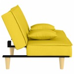 vidaXL Canapea extensibilă, galben deschis, material textil vidaXL Canapea extensibilă, galben deschis, material textil
