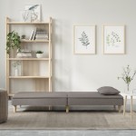 vidaXL Canapea extensibilă, gri taupe, material textil