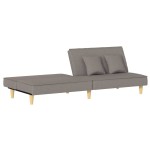 vidaXL Canapea extensibilă, gri taupe, material textil