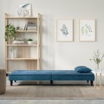 vidaXL Canapea extensibilă, albastru, catifea vidaXL Canapea extensibilă, albastru, catifea