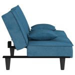 vidaXL Canapea extensibilă, albastru, catifea vidaXL Canapea extensibilă, albastru, catifea