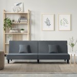 vidaXL Canapea extensibilă, gri închis, catifea vidaXL Canapea extensibilă, gri închis, catifea