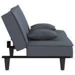 vidaXL Canapea extensibilă, gri închis, catifea vidaXL Canapea extensibilă, gri închis, catifea