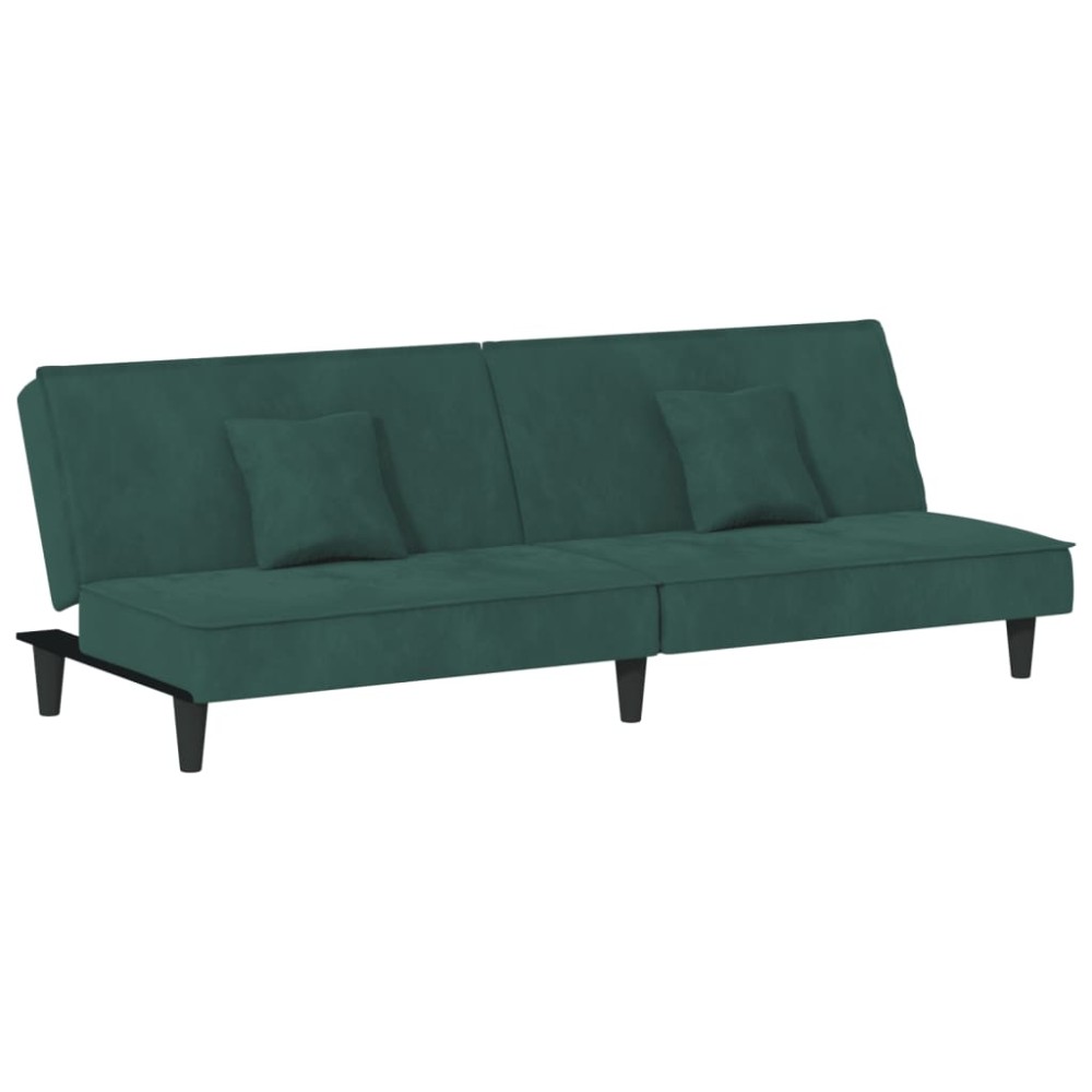 vidaXL Canapea extensibilă, verde închis, catifea