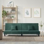vidaXL Canapea extensibilă, verde închis, catifea vidaXL Canapea extensibilă, verde închis, catifea