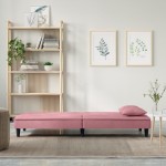 vidaXL Canapea extensibilă, roz, catifea vidaXL Canapea extensibilă, roz, catifea
