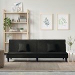 vidaXL Canapea extensibilă, negru, catifea vidaXL Canapea extensibilă, negru, catifea