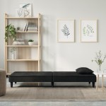 vidaXL Canapea extensibilă, negru, catifea vidaXL Canapea extensibilă, negru, catifea