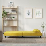 vidaXL Canapea extensibilă, galben, catifea vidaXL Canapea extensibilă, galben, catifea