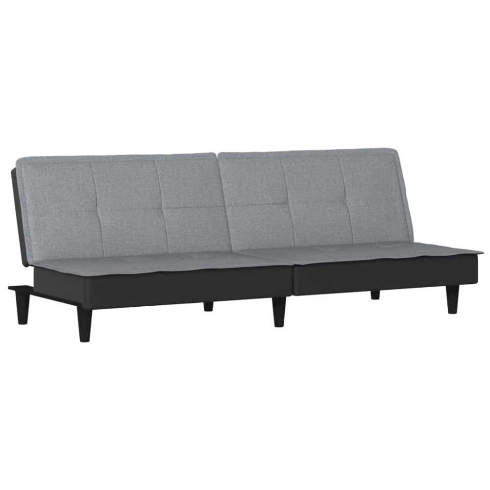 vidaXL Canapea extensibilă, gri deschis, material textil