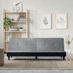 vidaXL Canapea extensibilă, gri deschis, material textil vidaXL Canapea extensibilă, gri deschis, material textil