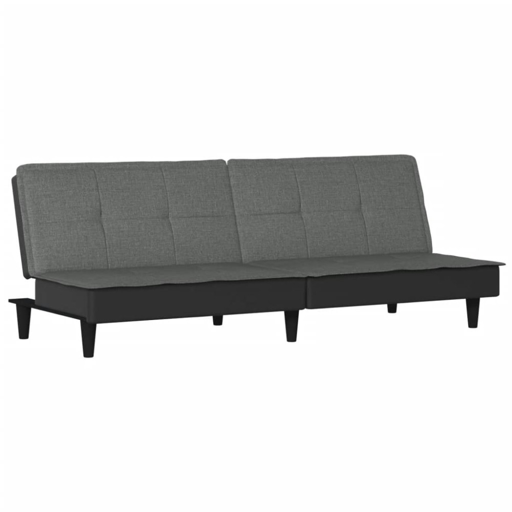 vidaXL Canapea extensibilă, gri închis, material textil
