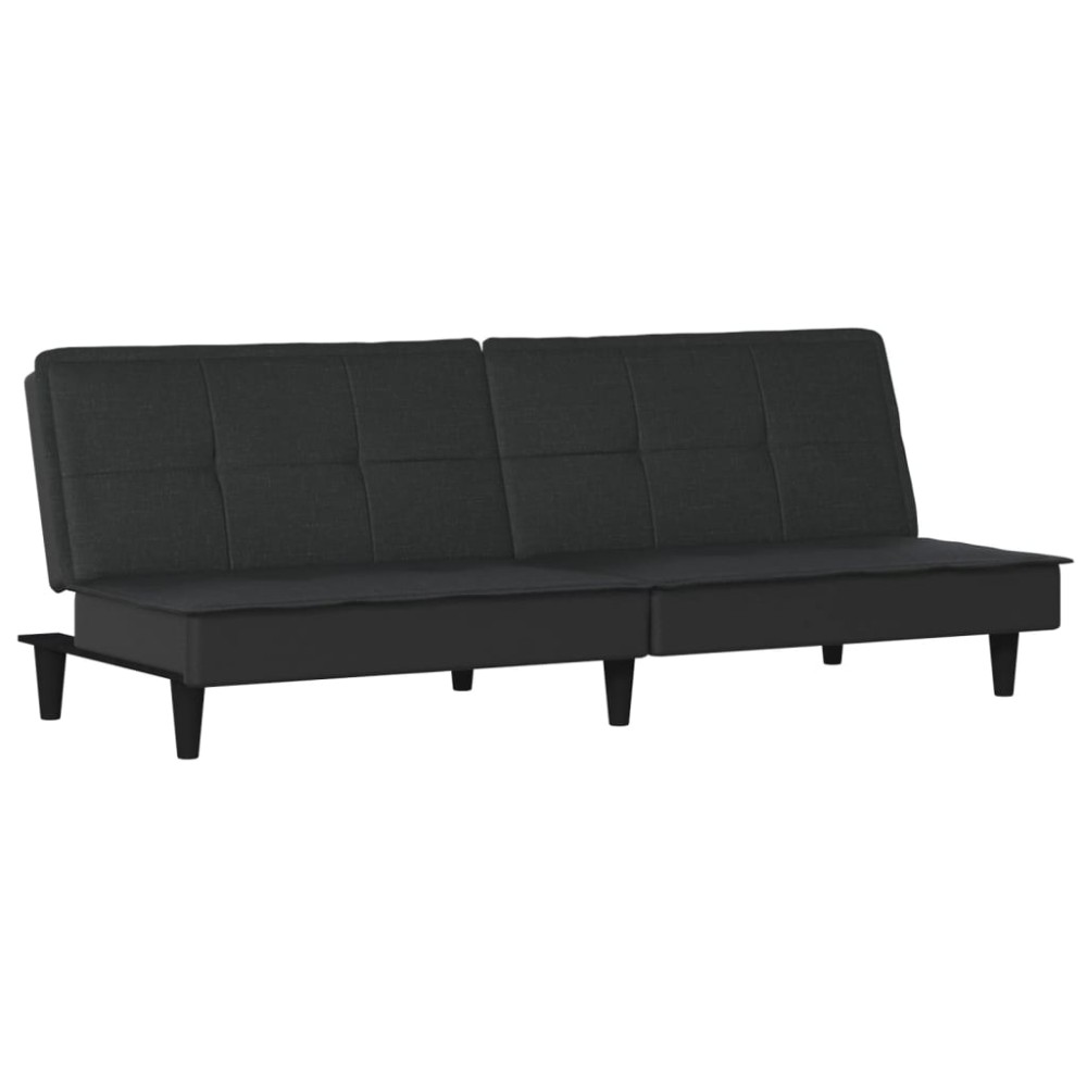 vidaXL Canapea extensibilă, negru, material textil