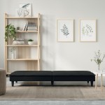 vidaXL Canapea extensibilă, negru, material textil vidaXL Canapea extensibilă, negru, material textil
