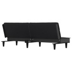 vidaXL Canapea extensibilă, negru, material textil vidaXL Canapea extensibilă, negru, material textil