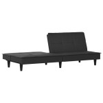 vidaXL Canapea extensibilă, negru, material textil vidaXL Canapea extensibilă, negru, material textil
