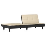 vidaXL Canapea extensibilă, crem, material textil vidaXL Canapea extensibilă, crem, material textil