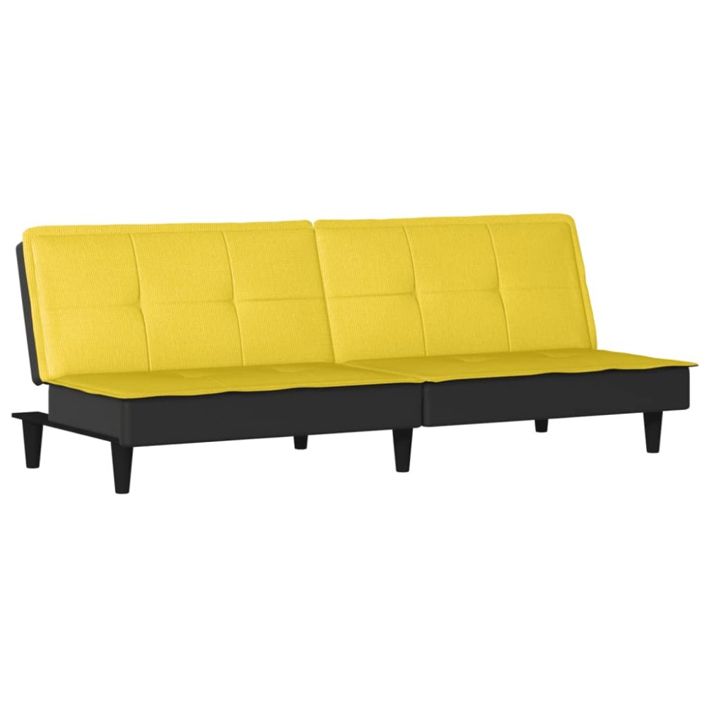 vidaXL Canapea extensibilă, galben deschis, material textil