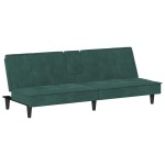 vidaXL Canapea extensibilă cu suporturi de pahar verde închis, catifea vidaXL Canapea extensibilă cu suporturi de pahar verde închis, catifea