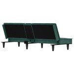vidaXL Canapea extensibilă cu suporturi de pahar verde închis, catifea vidaXL Canapea extensibilă cu suporturi de pahar verde închis, catifea