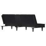 vidaXL Canapea extensibilă cu suporturi de pahare, negru, catifea vidaXL Canapea extensibilă cu suporturi de pahare, negru, catifea