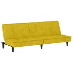 vidaXL Canapea extensibilă cu suporturi de pahare, galben, catifea