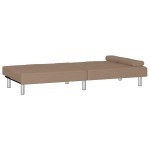 vidaXL Canapea extensibilă cu suport pahare, capucino, piele ecologică
