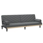 vidaXL Canapea extensibilă cu cotiere, gri închis, textil vidaXL Canapea extensibilă cu cotiere, gri închis, textil