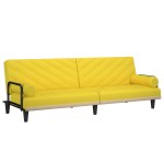 vidaXL Canapea extensibilă cu cotiere, galben deschis, textil