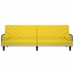 vidaXL Canapea extensibilă cu cotiere, galben deschis, textil