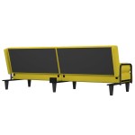 vidaXL Canapea extensibilă cu cotiere, galben deschis, textil