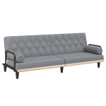 vidaXL Canapea extensibilă cu cotiere, gri deschis, textil